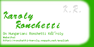 karoly ronchetti business card